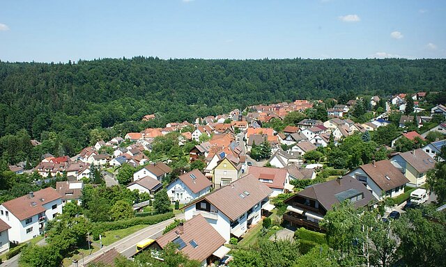 Blick auf den unteren Ortskern des Ortsteil Würm