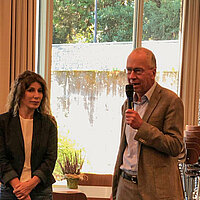 Eröffnung der Arbeitgebermesse durch den Pforzheimer Sozialbürgermeister Frank Fillbrunn und die Sozialdezernentin des Enzkreises Katja Kreeb 