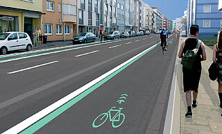 Simulation Radwegsführung