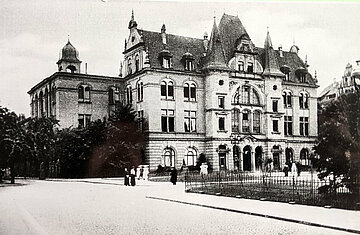 Ansicht des Saalbaus Pforzheim vor 1920 von der Jahnstraße aus