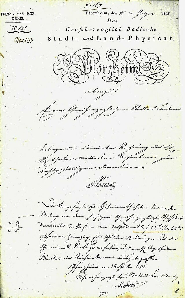 Beilage Nummer 167 der Jahresrechnung 1818/1819 der Gemeinde Hohenwart 