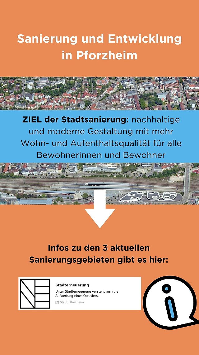 Infofolie Stadtsanierung und Sanierungsgebiete - copyright:Stadt Pforzheim