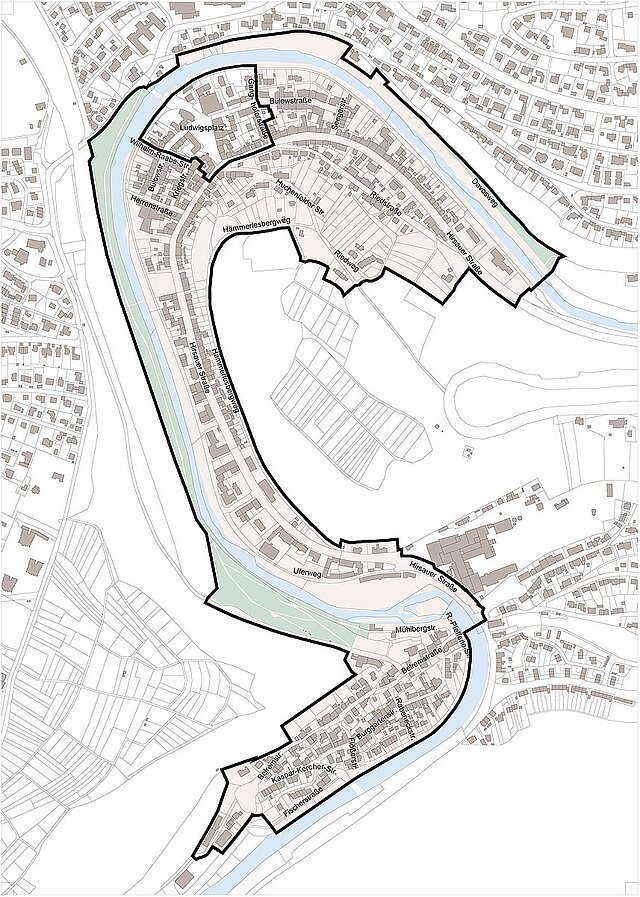 Lageplan Sanierungsgebiet Dillweißenstein - copyright:Stadt Pforzheim