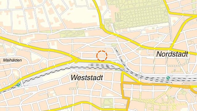 Stadtplanausschnitt - copyright:Stadt Pforzheim