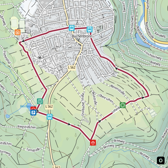 Minimap Rundum Büchenbronn - Quelle: Outdooractive Minimap Rundum Büchenbronn - Quelle: Outdooractive