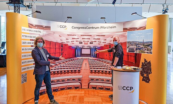 CongressCentrum Pforzheim als Aussteller auf der Eventmesse Locations Region Stuttgart in Ludwigsburg mit Messestand und Team