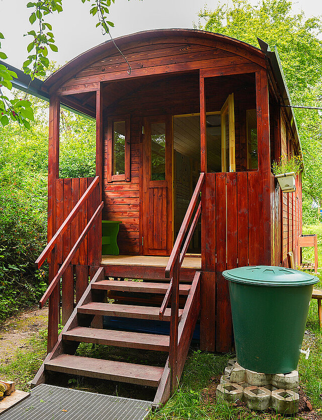 Schlafwagens im Naturkindergarten - copyright:Stadt Pforzheim
