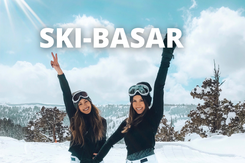 Bild mit zwei Skifahrerinnen zum Skibasar des Skiclub Pforzheim im CCP  - copyright: Canva, Stadt Pforzheim - Ersteller: Daniel Schuch, Canva