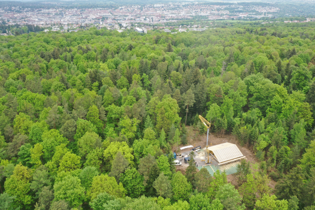 Die Baustelle von oben - copyright:Stadt Pforzheim, Amt für Umweltschutz