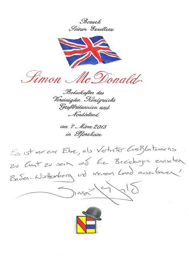 Dieses Bild zeigt den Eintrag im Goldenen Buch.