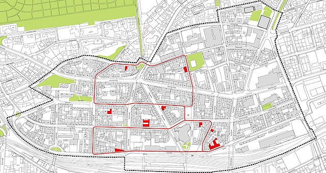 Lageplan mit Kennzeichnung der Fördermaßnahmen