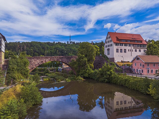 Farbfoto: Die Flößerstube in Dillweißenstein - copyright:Stadt Pforzheim