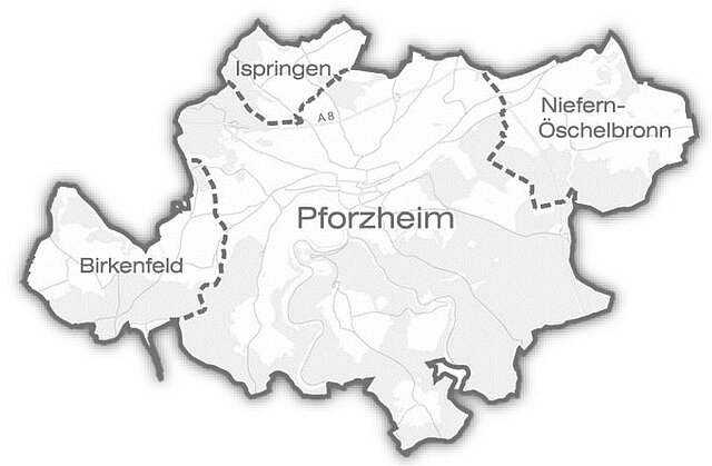 Kartenansicht Nachbarschaftsverband Pforzheim