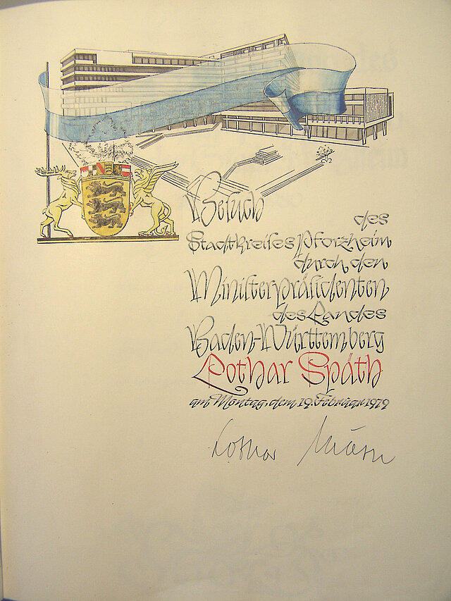 Bild: Eintrag Goldenes Buch Lothar Spaeth