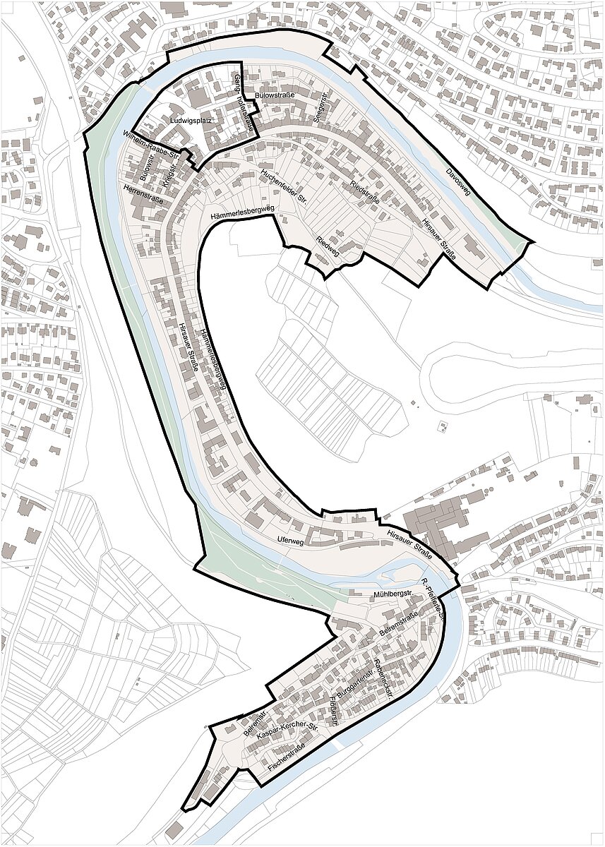 Lageplan Sanierungsgebiet Dillweißenstein - copyright:Stadt Pforzheim