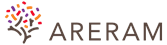 Zu sehen ist das Logo von ARERAM. Rechts steht in Großbuchstaben ARERAM. Links sind verschieden lange Striche in Braun, Lila, Orange und Rot zu sehen, die zusammen einen bunten Baum oder eine bunte Blüte ergeben. - copyright:ARERAM